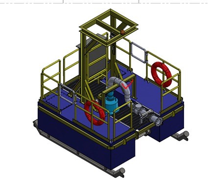 Wii Hero Pontoon Design Discharge Pipe Assembly Render