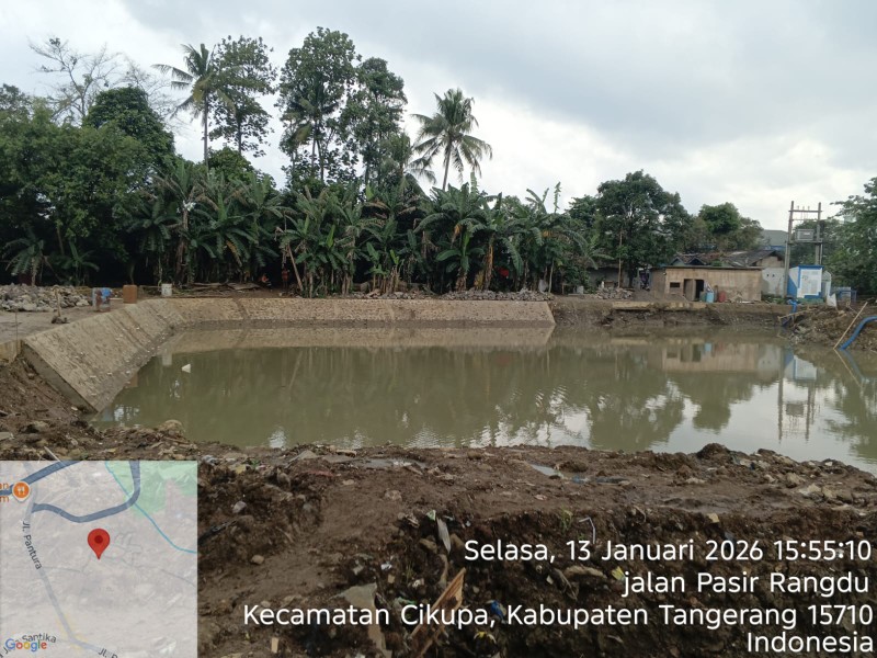 Peta lokasi proyek dan data timestamp pelaksanaan pekerjaan dewatering