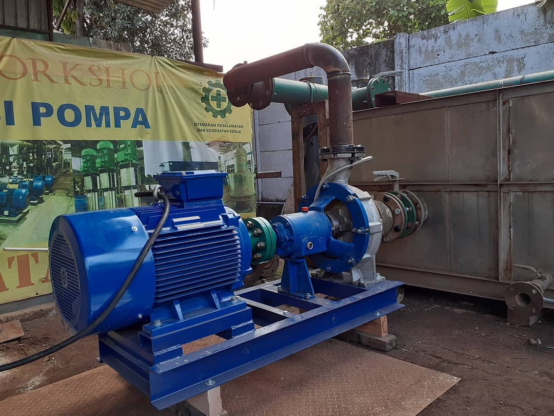 Unit pompa CRI saat terhubung dengan sistem perpipaan untuk pengujian kinerja